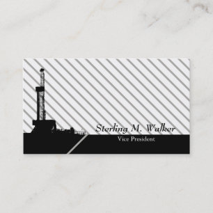 Tarjeta De Visita Diseño rayado moderno del campo petrolífero