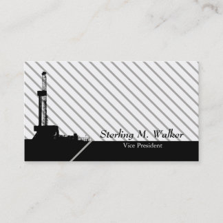 Tarjeta De Visita Diseño rayado moderno del campo petrolífero