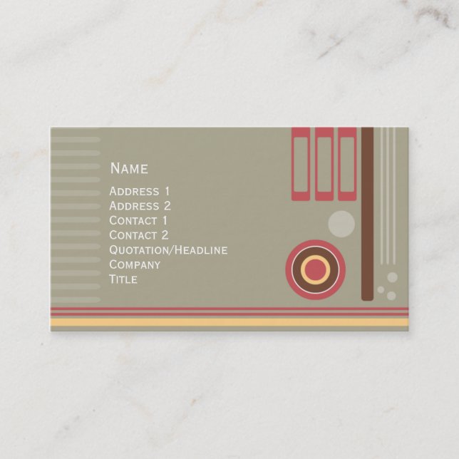 Tarjeta De Visita Diseño retro (Anverso)