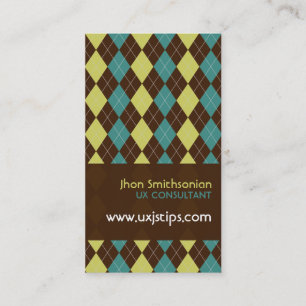 Tarjeta De Visita Diseño Retro Argyle