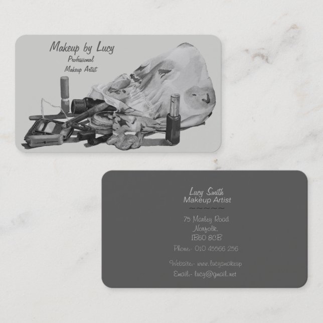 Tarjeta De Visita diseño retro divertido para embellecedores y maqui (Anverso / Reverso)