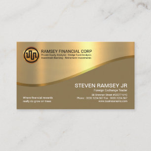 Tarjeta De Visita Diseño Retro Gold Cover Gold Wave Investment