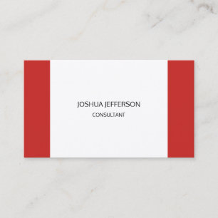 Tarjeta De Visita Diseño Rojo Blanco Moderno Plano Minimalista De Do