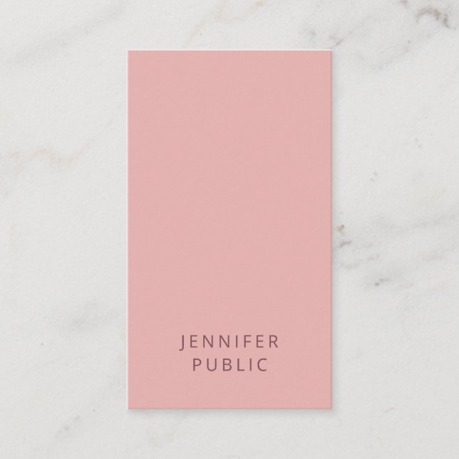 Tarjeta De Visita Diseño sencillo elegante plantilla moderna rosa ve (Anverso)