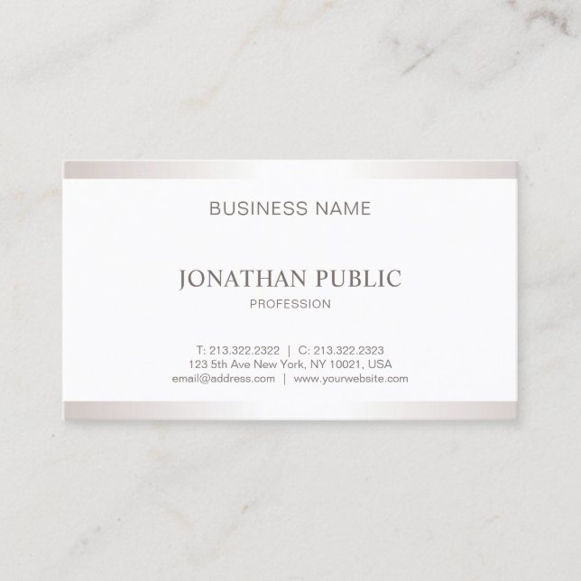 Tarjeta De Visita Diseño sencillo profesional elegante y moderno (Anverso)