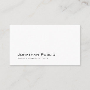Tarjeta De Visita Diseño simple blanco de la fuente gótica elegant