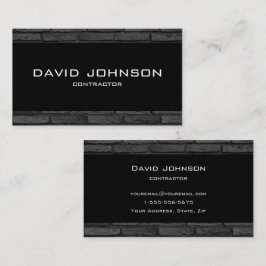 Tarjeta De Visita Diseño simple del ladrillo negro y gris