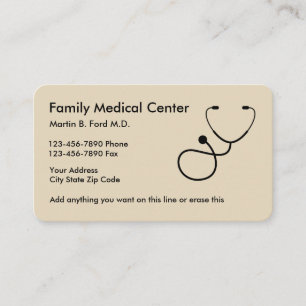 Tarjeta De Visita Diseño simple del médico de cabecera