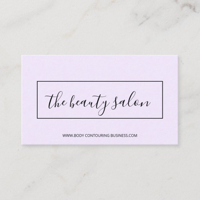Tarjeta De Visita Diseño simple Lilac Clean con marco rectangular (Anverso)