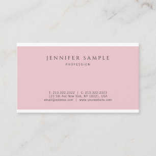 Tarjeta De Visita Diseño simple moderno rosado elegante profesional