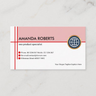 Tarjeta De Visita Diseño Simple Red Crisscross Línea SEO Marketing