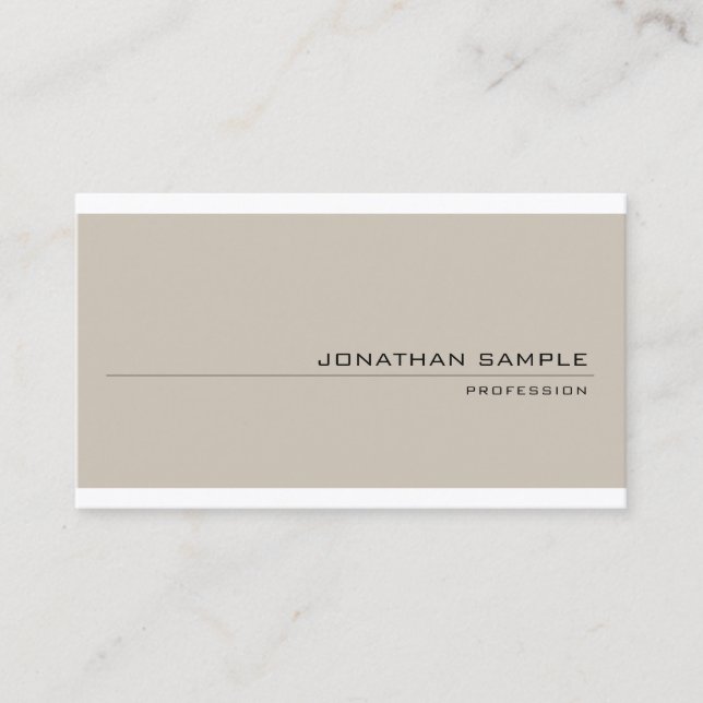 Tarjeta De Visita Diseño sofisticado a la moda Simple Llanura Modern (Anverso)