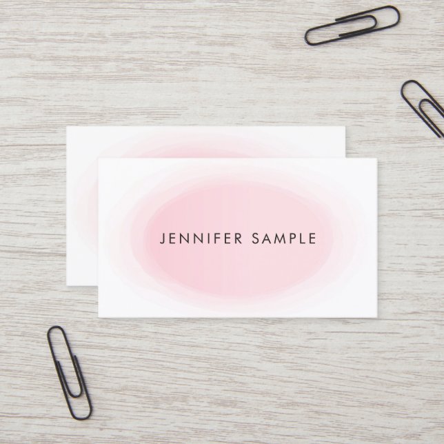 Tarjeta De Visita Diseño sofisticado Limpio Llanto Rubor Pink (Anverso/Reverso In Situ)