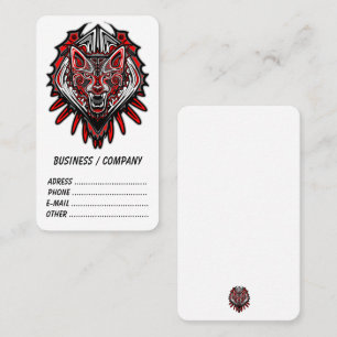 Tarjeta De Visita Diseño Totémico Tribal Haida de Lobo