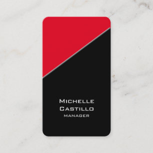 Tarjeta De Visita Diseño Único Negro Artístico Vertical Rojo