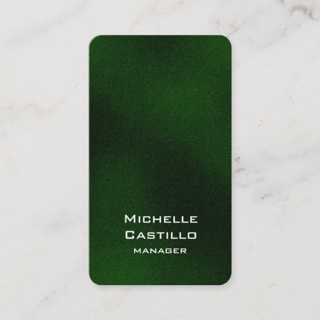 Tarjeta De Visita Diseño único verde de esquina redondeada vertical (Anverso)