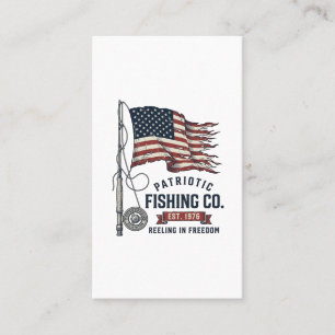 Tarjeta De Visita diseño vectorial de bandera de pesca patriótica vi