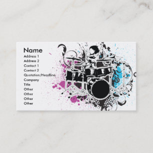 Tarjeta De Visita diseño vectorial de baterista funky