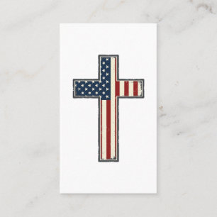 Tarjeta De Visita Diseño vectorial de cruz patriótica angustiado_1