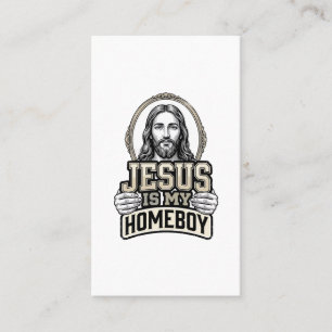 Tarjeta De Visita Diseño vectorial grabado vintage Jesús es mi compa