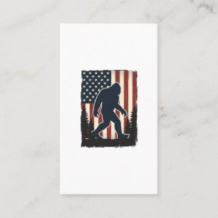 Tarjeta De Visita Diseño vectorial vintage de Bigfoot con bandera am