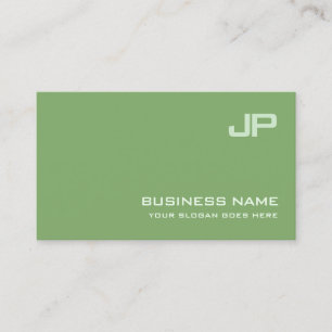 Tarjeta De Visita Diseño verde y elegante Monograma Lujo