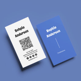 Tarjeta De Visita Diseño vertical moderno | Código QR y vínculos soc