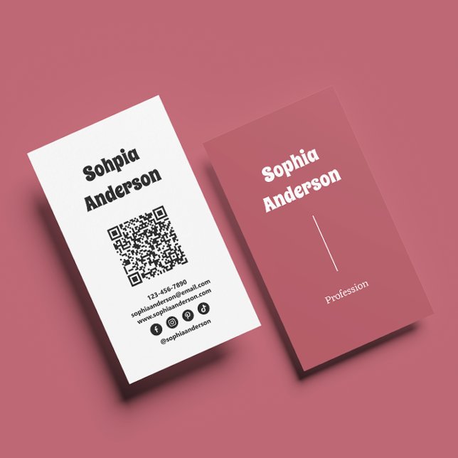 Tarjeta De Visita Diseño vertical moderno | Código QR y vínculos soc (Subido por el creador)