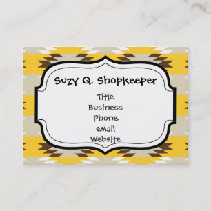 Tarjeta De Visita Diseños Aztec Tribal Amarillo Marrón Nativo Americ
