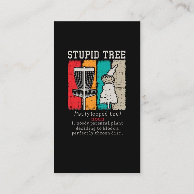 Tarjeta De Visita Disk Golf Player Frisbee Disk Golfing Definition (Anverso)