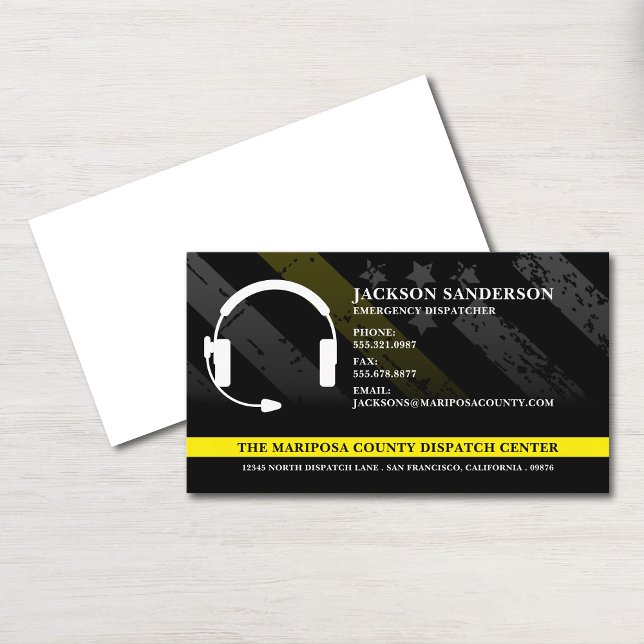 Tarjeta De Visita Dispatcher Emergency Services Employee Logo (Dispatcher Emergency Services Employee Logo Business Card)