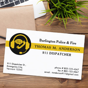 Tarjeta De Visita Dispatcher Personalizado Modern Emergency Services