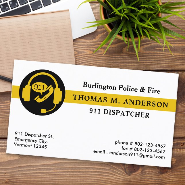 Tarjeta De Visita Dispatcher Personalizado Modern Emergency Services (Subido por el creador)