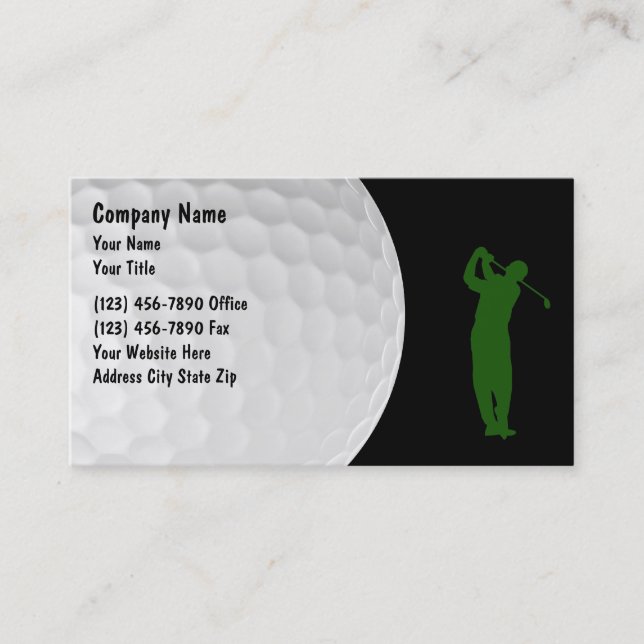 Tarjeta De Visita Disposición moderna del tema del golf (Anverso)