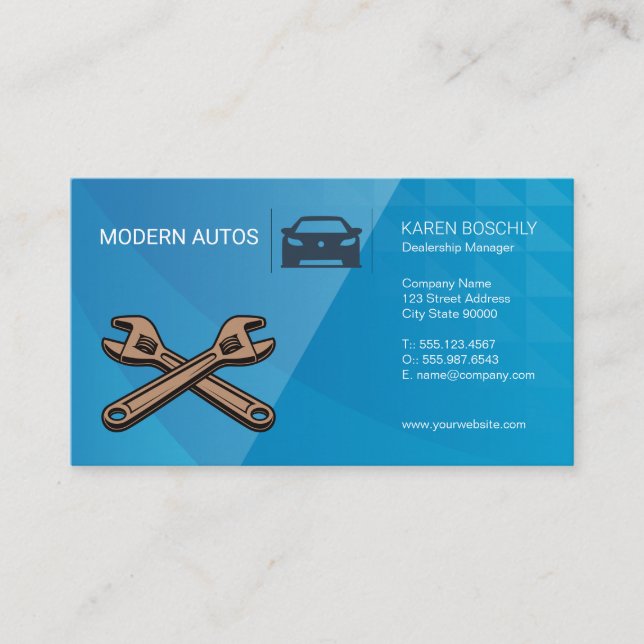 Tarjeta De Visita Distribuidor de coches | Mantenimiento automático  (Anverso)