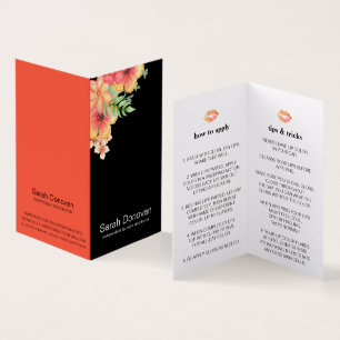 Tarjeta De Visita Distribuidor de Producto Labial Floral Boho Consej