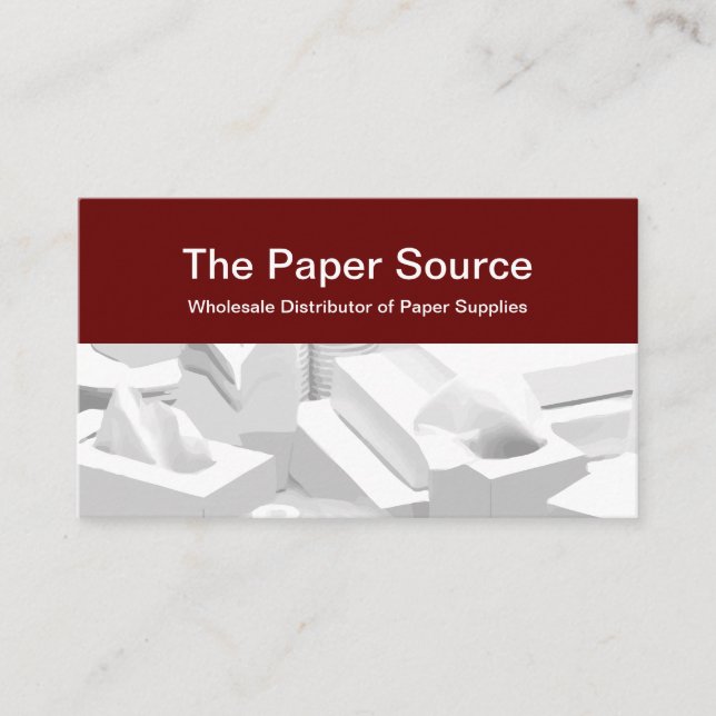 Tarjeta De Visita Distribuidor de suministros de papel (Anverso)