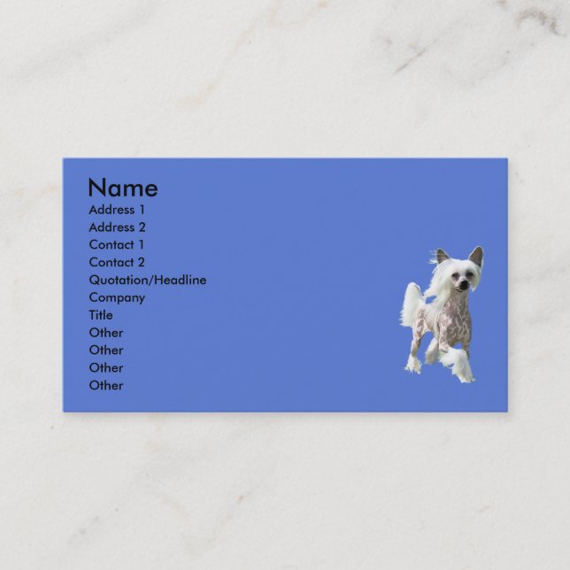 Tarjeta De Visita DIVA con cresta china (Anverso)