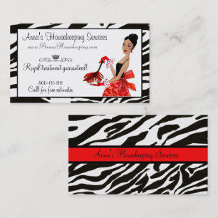 Tarjeta De Visita Diva de la limpieza del hogar / Diva afroamericana
