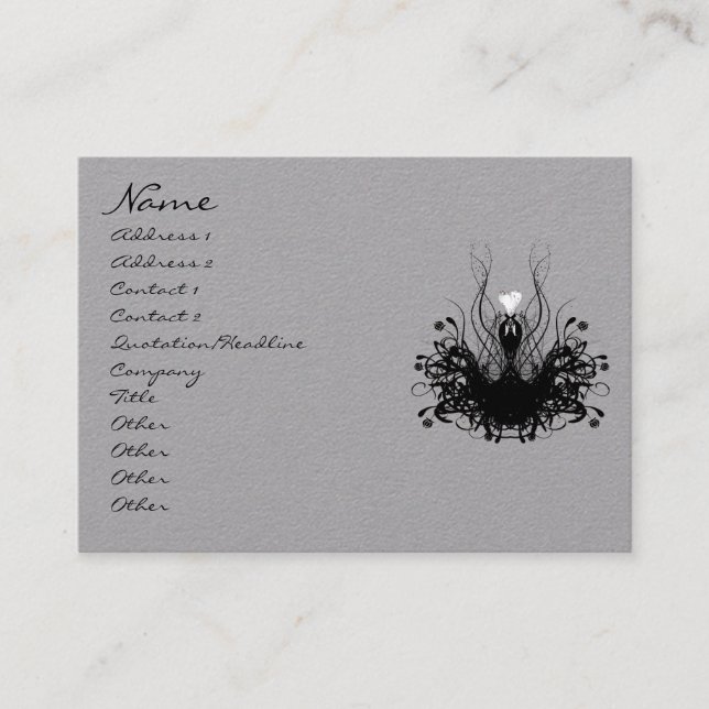 Tarjeta De Visita Diva de la moda - Sin Gorra (Anverso)