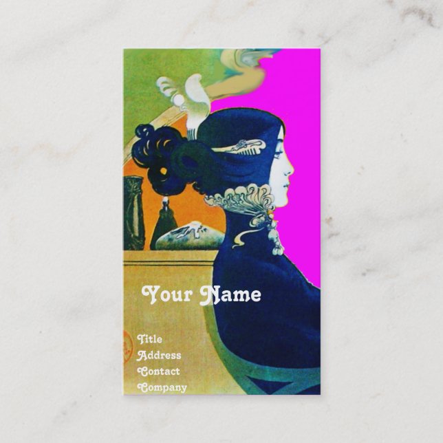 Tarjeta De Visita DIVA IN BLUE MONOGRAM Salón De Belleza ,Makeup Art (Anverso)