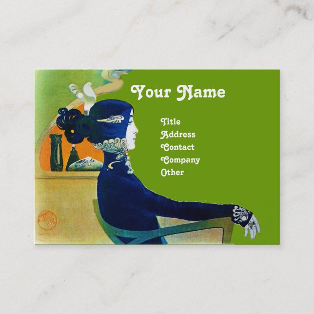 Tarjeta De Visita DIVA IN BLUE MONOGRAM Salón De Belleza ,Makeup Art (Anverso)