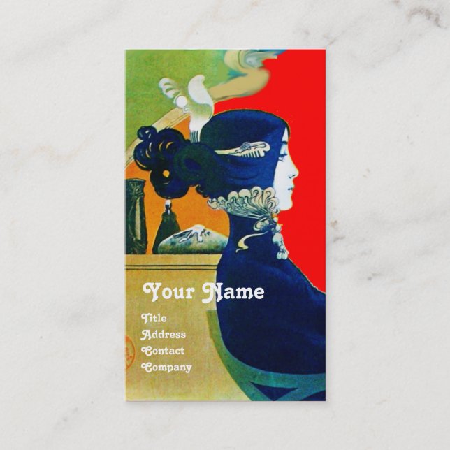 Tarjeta De Visita DIVA IN BLUE MONOGRAM Salón De Belleza ,Makeup Art (Anverso)