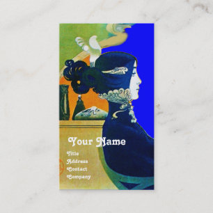 Tarjeta De Visita DIVA IN BLUE MONOGRAM Salón De Belleza ,Makeup Art