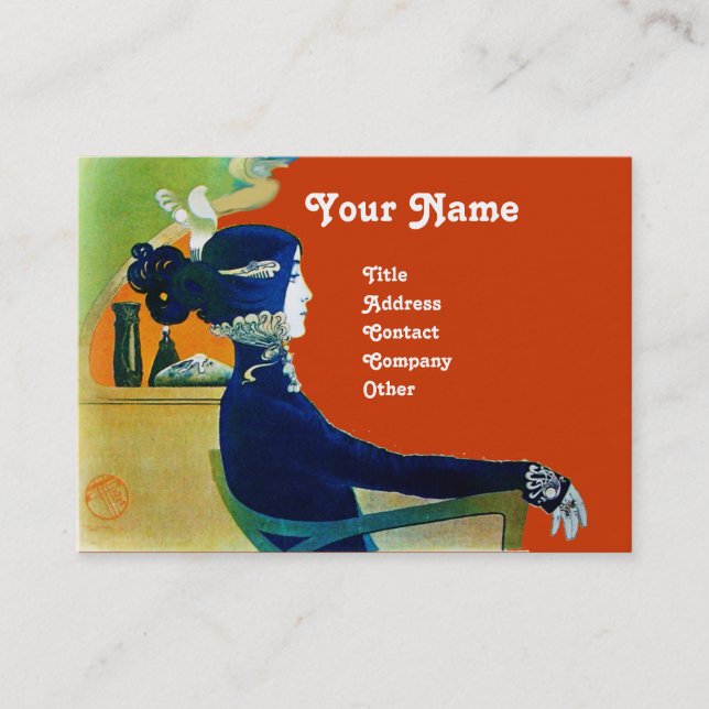 Tarjeta De Visita DIVA IN BLUE MONOGRAM Salón De Belleza ,Makeup Art (Anverso)