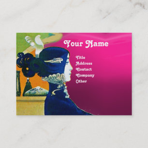 Tarjeta De Visita DIVA IN BLUE MONOGRAM Salón De Belleza ,Makeup Art