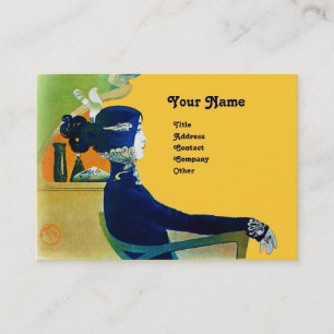 Tarjeta De Visita DIVA IN BLUE MONOGRAM Salón De Belleza ,Makeup Art