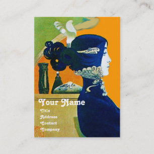 Tarjeta De Visita DIVA IN BLUE MONOGRAM Salón De Belleza ,Makeup Art