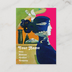 Tarjeta De Visita DIVA IN BLUE MONOGRAM Salón De Belleza ,Makeup Art