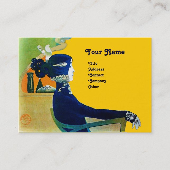 Tarjeta De Visita DIVA IN BLUE MONOGRAM Salón De Belleza ,Makeup Art (Anverso)